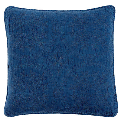 Clayre & Eef Kissenhülle Kissenbezug gequiltet Baumwolle 40 x 40 cm blau