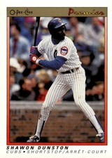 1991 O-Pee-Chee Premier #37 Shawon Dunston Chicago Cubs