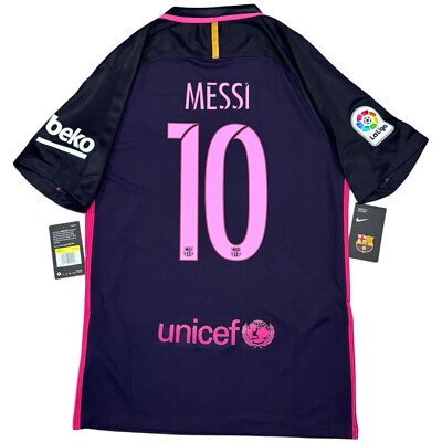 2016/17 Barcelona Away Jersey #10 Messi Small Nike Soccer Football