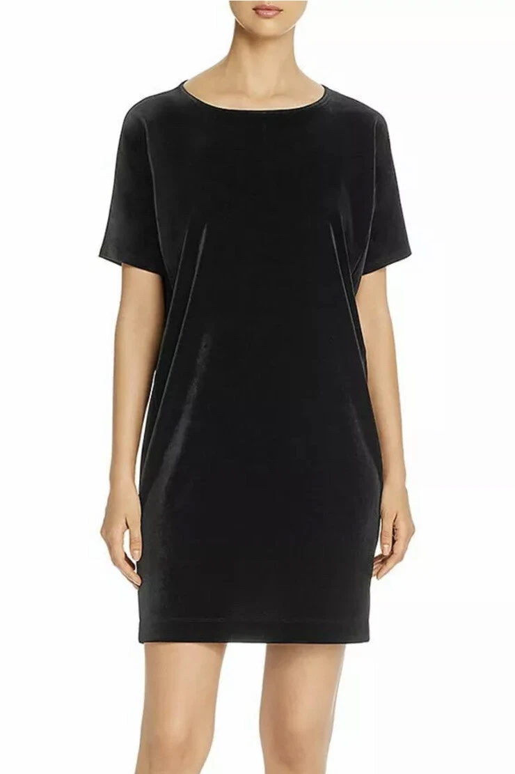 Eileen fisher black velvet dress 2025