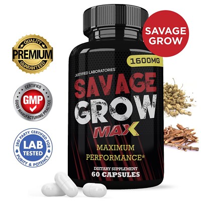 Savage Grow Max Men s Health Supplement 1600mg 60 Capsules