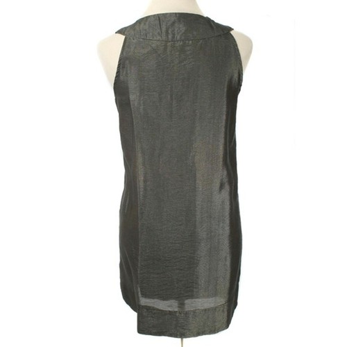 BANANA USA Brownish-Gray Metallic Embellish Neck Shift Dress Women's Size Large - Picture 3 of 4