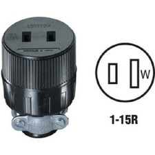  10 -Leviton 15A 125V 2-Wire 2-Pole Round Electrical Cord Connector 001-612