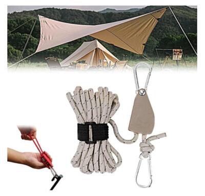Portable Adjustable Fix Camping Rope, High Strength Fast Release Pulley Rope NEW
