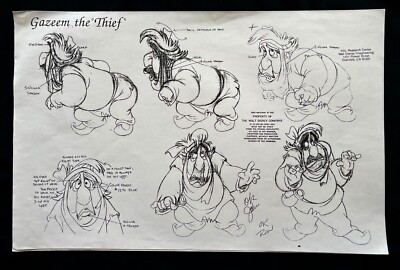 ALADDIN Model Sheet  GAZEEM THE THEIF    Disney ANIMATION Research PRINT 2