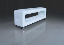 WONDERFUL SMALL STORAGE LEATHER BENCH DEPTH ONLY 30 CM IN LEATHER WHITE. 100 cm