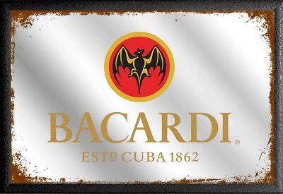 Bacardi Rum Spiegel Wandspiegel 30 cm Bar Kneipe Vintage Design 2