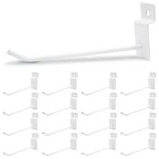 40PCS Slatwall Hooks White 4 Inch Panel Hooks Heavy Duty Retail Garage