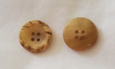 11 Vegetable Ivory 4 Hole 1/4" Thick Vintage Buttons 40L - 1" - 25.5mm (B348B)