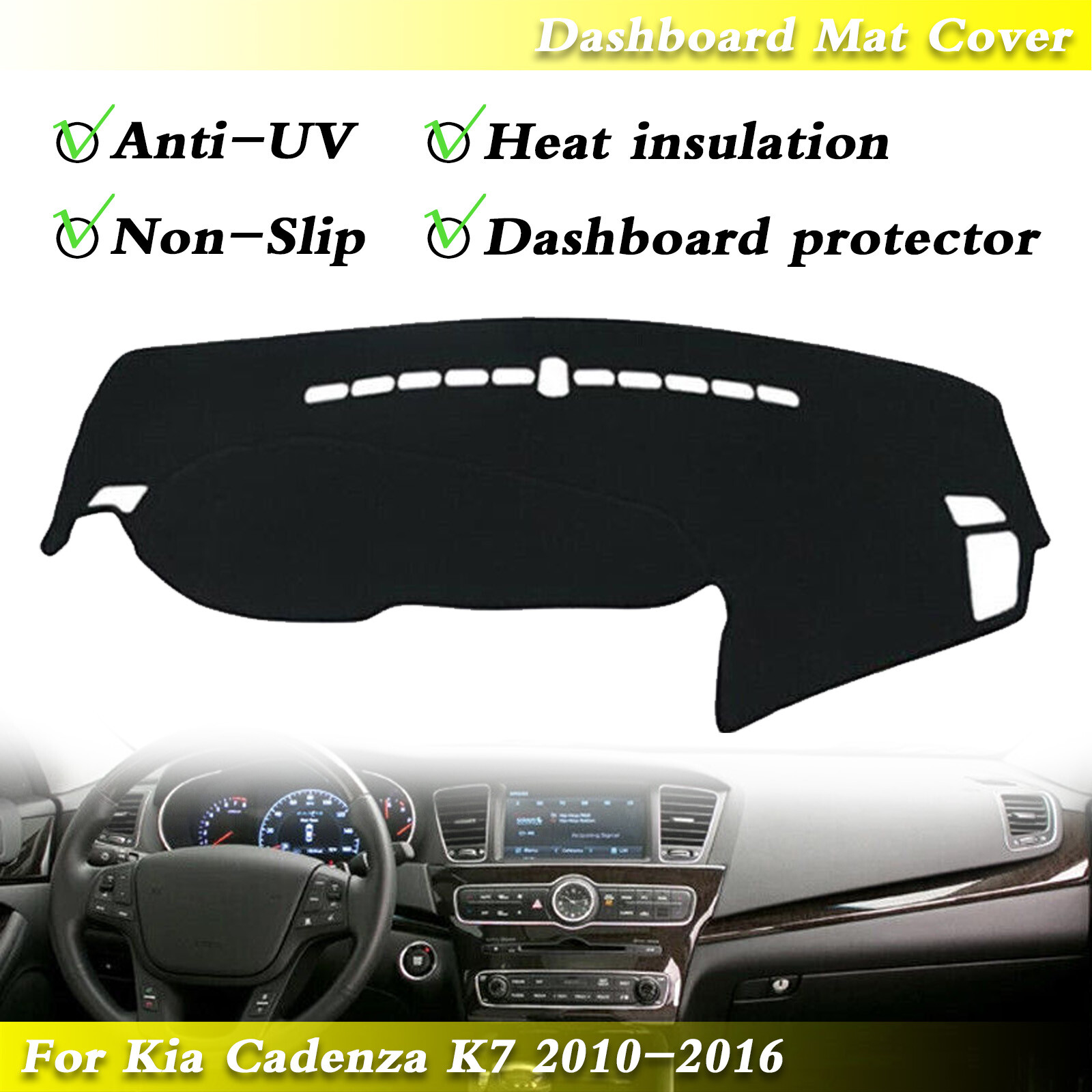 Fit For Kia Cadenza K7 2010 2016 Dashboard Mat DashMat Dash Cover Sun Visor Pad eBay