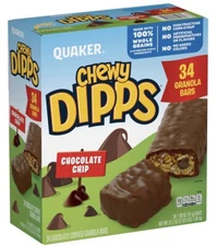 Quaker Chewy Dipps Granola Bars, Chocolate Chip (34 pk.)
