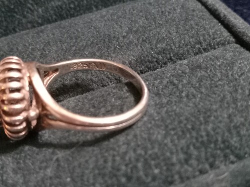 Vintage .925 Sterling Silber Ring mit Granat - Bild 6 von 7