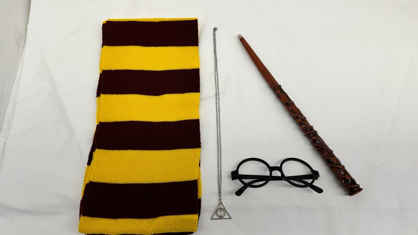 Harry Potter Scarf, Glasses, Necklace & Light Up Magic Wand Costume Accessories