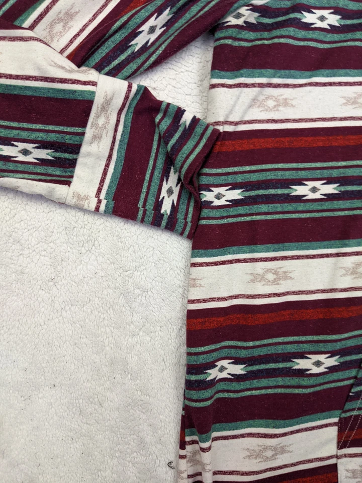 LuLaRoe Womens XL Red White Hoodie Kangaroo Pocket Pullover Southwestern Stripe - Image 3 of 4