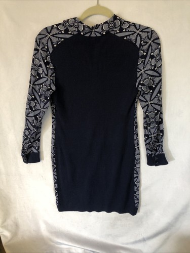 NWT 100% Silk Diane von Furstenberg Blue & White Midnight Tile Dress, Size P/S - Picture 9 of 10