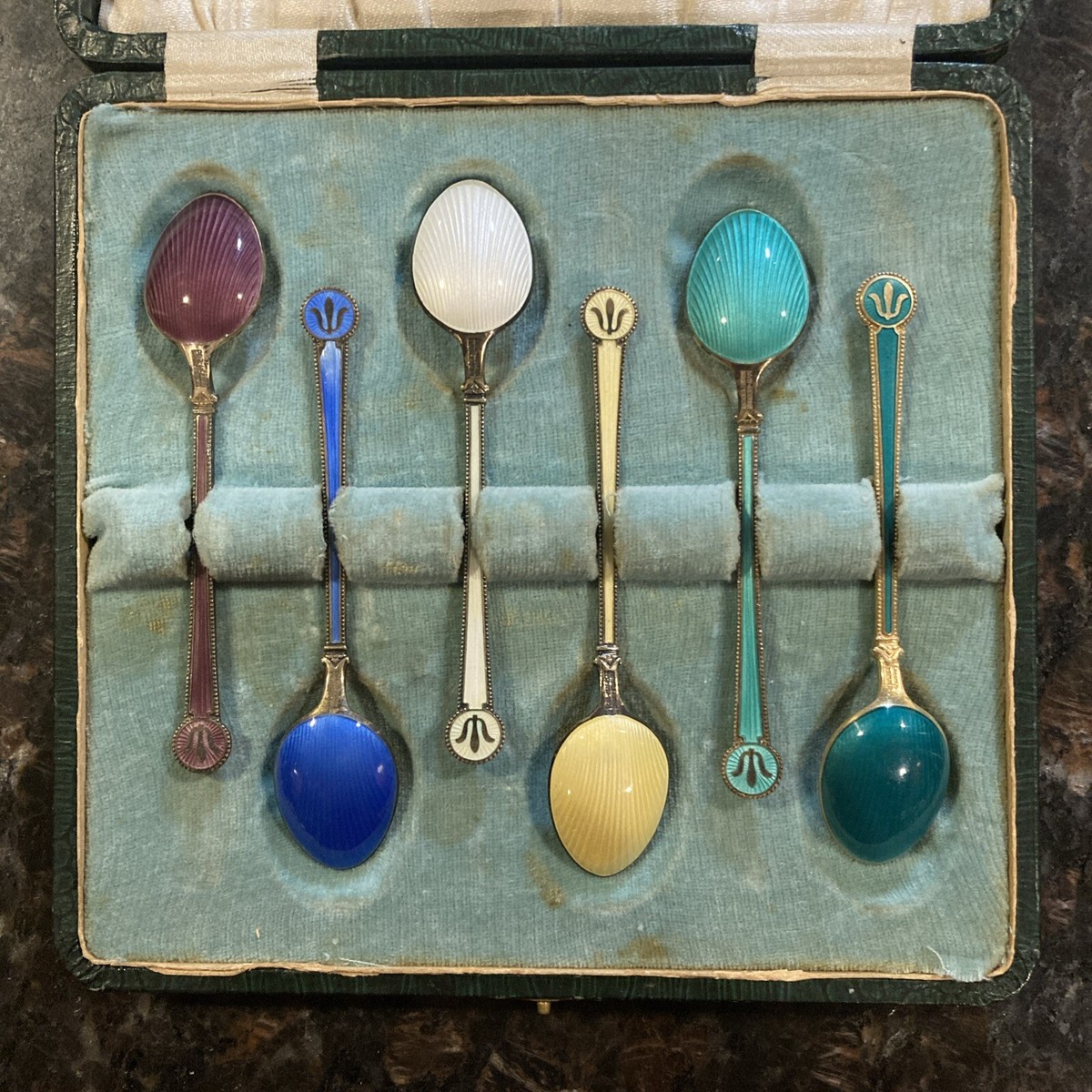 【DAVID ANDERSEN】スプーンセット Vintage Sterling Silver and Enamel 6 Spoon Set David