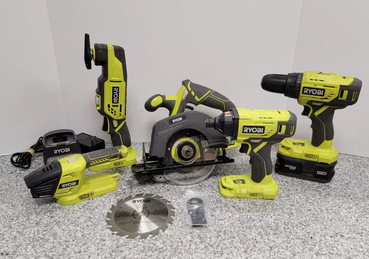 Klassificer Kontrakt At placere RYOBI 18V ONE+ Cordless 5 Tool Combo Kit w Battery &amp; Charger a-x | eBay