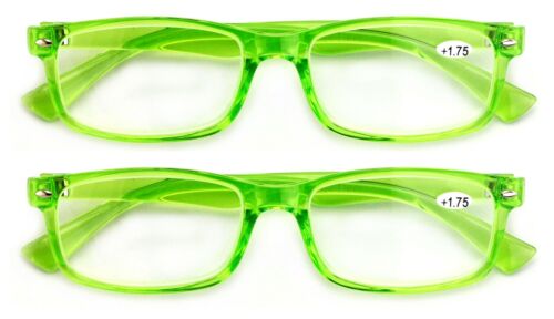 2 Pairs Blue Red Frame Rectangular Reading Glasses - Lightweight Simple Readers - Picture 20 of 22