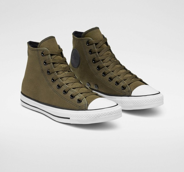 olive high top converse