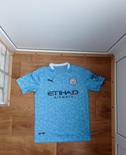 MANCHESTER CITY 2020 2021 Football Shirt Soccer Jersey Puma Size M blokecore