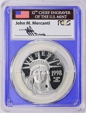 1998-W $100 1oz Platinum American Eagle PCGS PR-70 DCAM Mercanti POP 17 4990.00 per troy oz