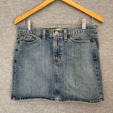 GAP Y2K Denim Mini Skirt Womens 8 Basic Jeans Vintage 2003 US Fabric Medium Wash