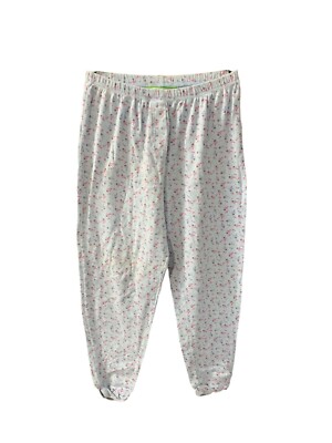 French Dressing Womens Size Medium Pull On Pajama Pants Elastic Waist Light Blue