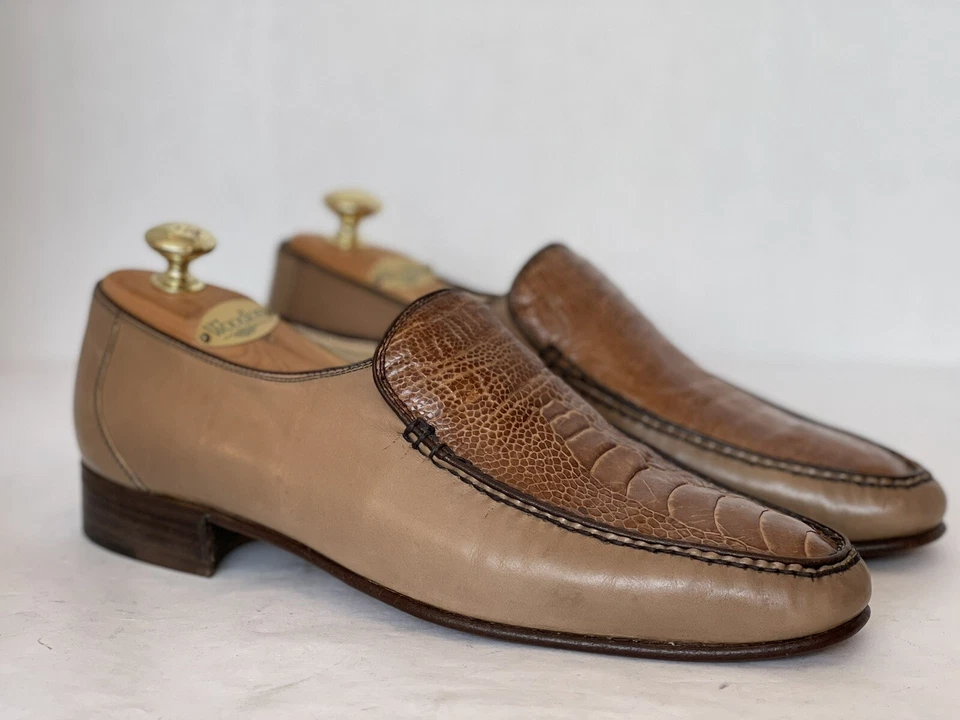 Mocasines de vestir vintage Bruno Magli para mujer marrón piel de serpiente/piel de becerro talla EE. UU. 9,5 M Foto 2 de 4