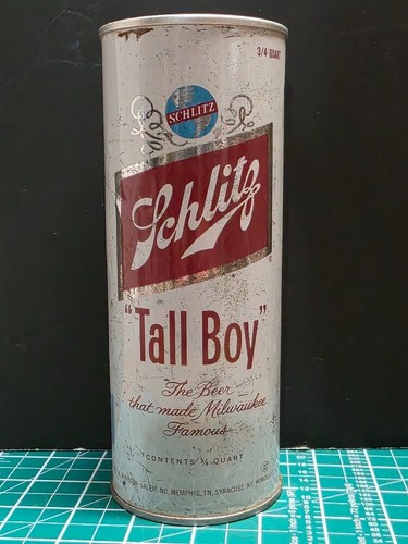 Schlitz “Tall Boy “ 3/4 Quart Steel Pull Tab Beer Can (TRAY 3)