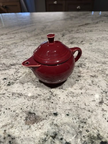 Fiesta Fiestaware Cinnabar Two Cup Teapot with Lid Retired Color