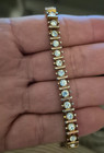 Vintage Gold Tone Cubic Zirconia Fashion Tennis Bracelet