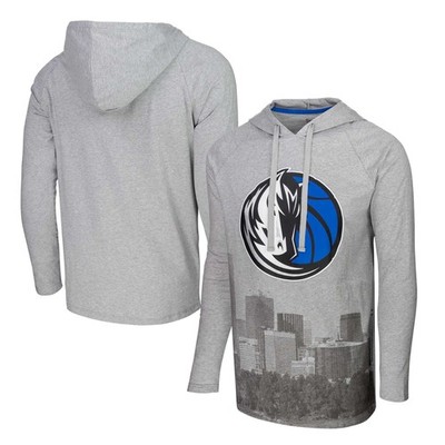 Men's Stadium Essentials Heather Gray Dallas Mavericks Atrium Raglan Long Sleeve