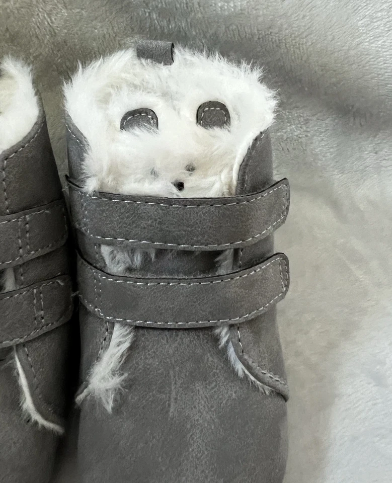 Ro + Me Robeez ботинок ботинки Baby мальчиков Sz 12-18 М серый маленький медведь туфли искусственного меха - Изображение 2 из 4