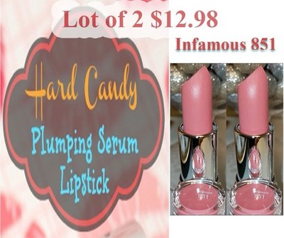 Lot Of 2 New In Box Hard Candy Plumping Serum Lipstick 851 Infamous