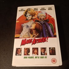 MARS ATTACKS ! VHS BIG box  Tim Burton Sci-Fi Comedy – Tested ..  NO T Shirt 