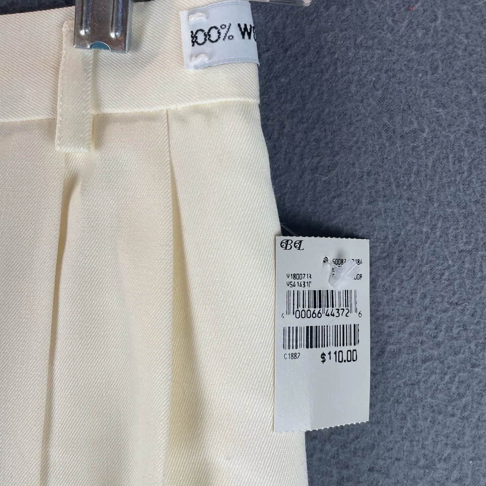 Pantalones de Colección JH Coleccionables 100% Lana Talla 8 Nuevos con Etiquetas Marfil Pierna Ancha Tiro Alto Forrados Bonitos Foto 4 de 4