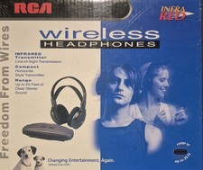 RCA Wireless Headphones- WHR120RS- Infrared, 25 Ft,Lightweight, SEALED BRAND NEW