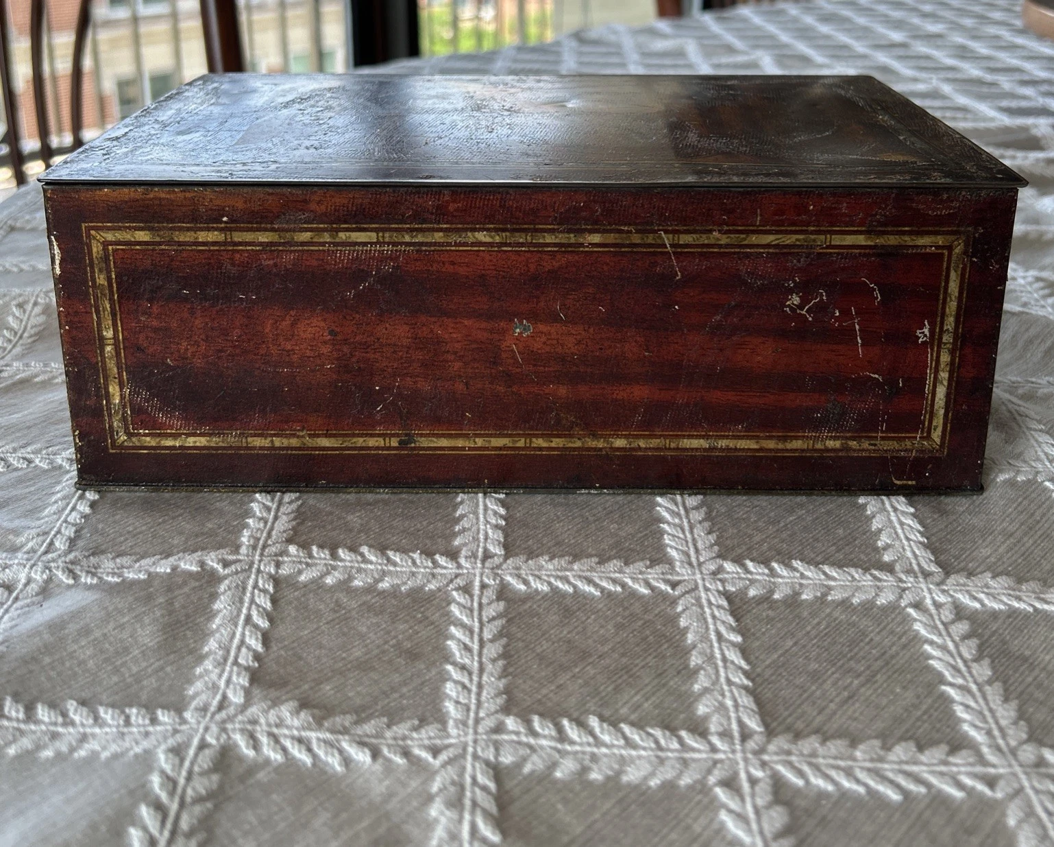 Antique Diamalt Yeast Cincinnati Stenciled/Grain Painted Tin Toleware Bread Box