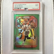 2020 Panini Prizm Green Prizm Refractor #307 Joe Burrow PSA 9 Rookie Bengals