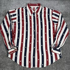 Camisa Vintage Casera Estrellas Rayas Para Hombre Grande Abotonada Western Americana