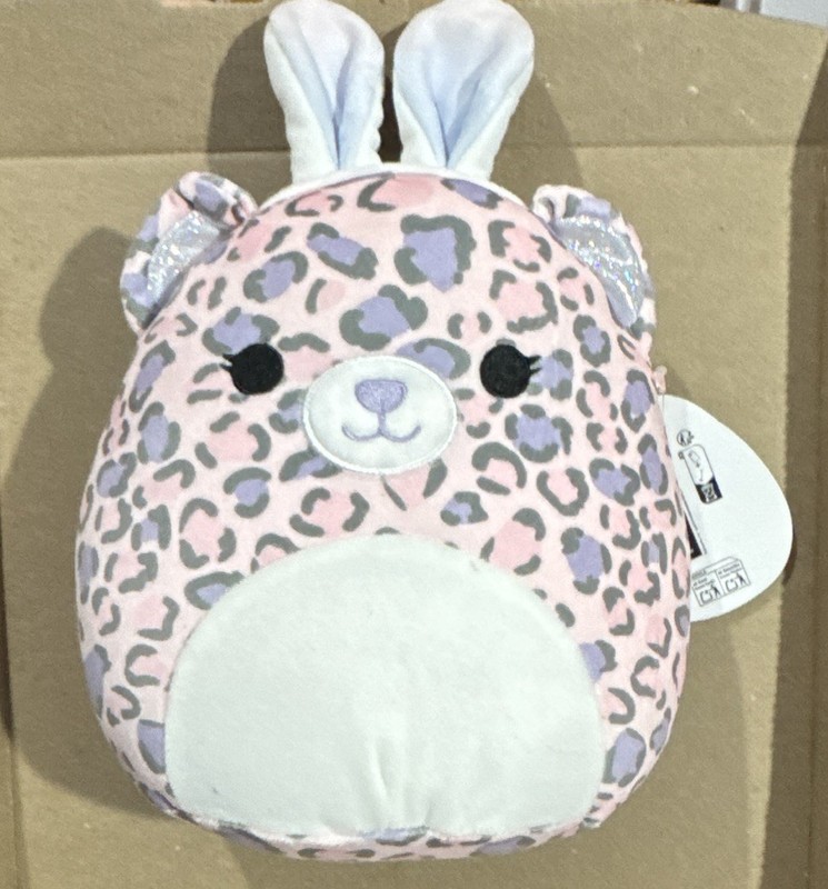 Squishmallows Dallas Bunny Pink Leopard Print Plush Small 6-14in Easter Tag
