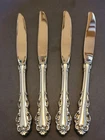 Lunt Sterling Dresden Scroll Dinner Knives Set Of Four