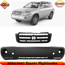 Front Bumper Cover Fascia & Grille Assembly For 2004-2007 Toyota Highlander