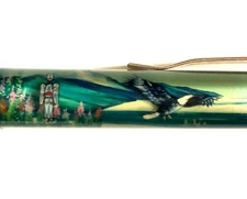 Juneau Alaska Floaty Pen Moving Flying Eagle Totem Pole Glacier Mountain Vintage