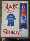 Vintage Pabst Blue Ribbon Wood Beer Sign "Shorty" 14X10in