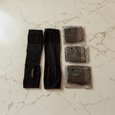 Let s Slim Arm Sleeves with Thumb Holes for Men Women Black 4 Four Pairs 