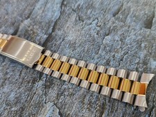 BRACELET FOR SEIKO PRESIDENT 20MM VINTAGE 2 TONE COLOR CURVE END PIECES.