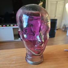 Retro Clear Purple Glass Head For Hats, Headphones, Masks, Crowns Mannequins