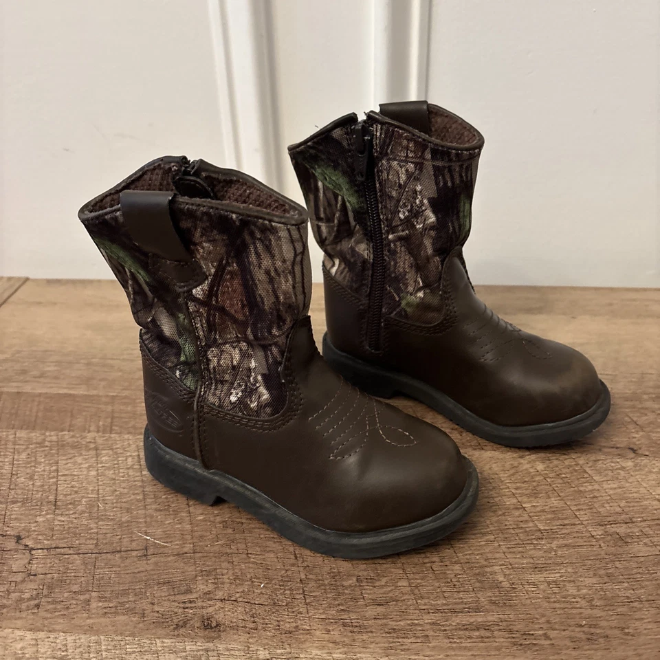 Boy's Realtree Lil Dustin Camo Cowboy Boots 8M - Image 3 of 4