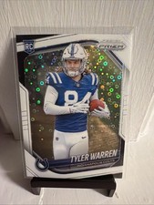 2025 Panini Prizm Tyler Warren White Disco Prizm Parallel Rookie Card #339 RC. rookie card picture